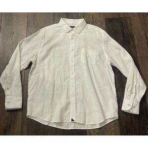 Untuckit Shirt Mens XL 100% Linen Santo Bright White Wrinkle Resistant Button Up